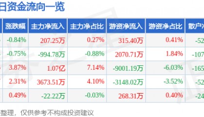 股票行情快报：金山办公（688111）6月27日主力资金净买入207.25万元