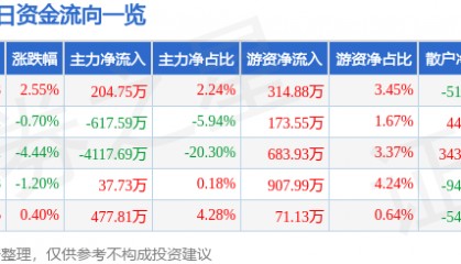 股票行情快报：华金资本（000532）6月23日主力资金净买入204.75万元
