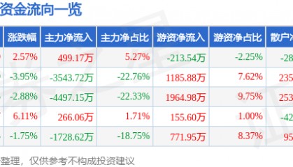 股票行情快报：ST银江（300020）5月29日主力资金净买入499.17万元